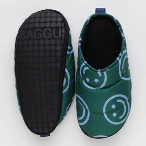 BAGGU Forest Happy Puffy Slipper - Green Smiley Slippers